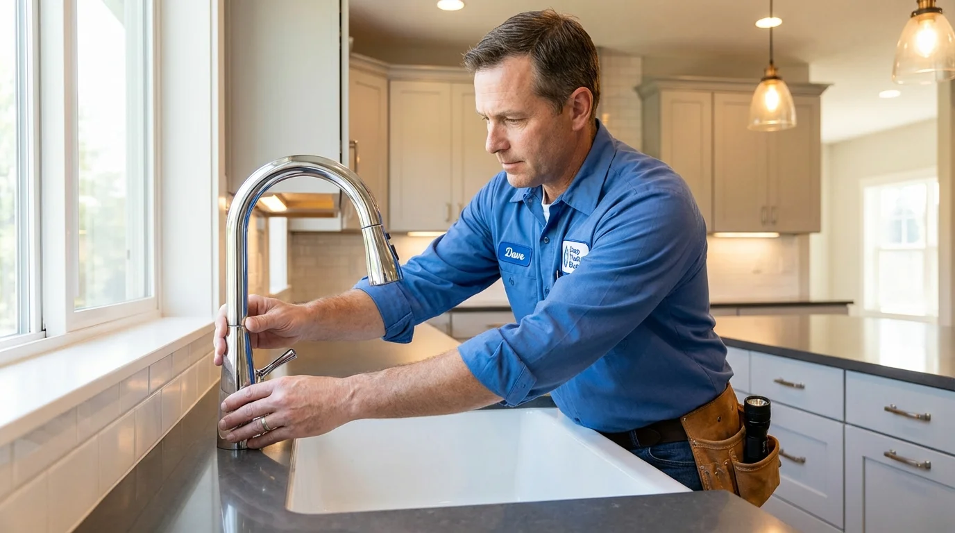 Kitchen faucet installation by Johns Plumbing LLC in Watford City