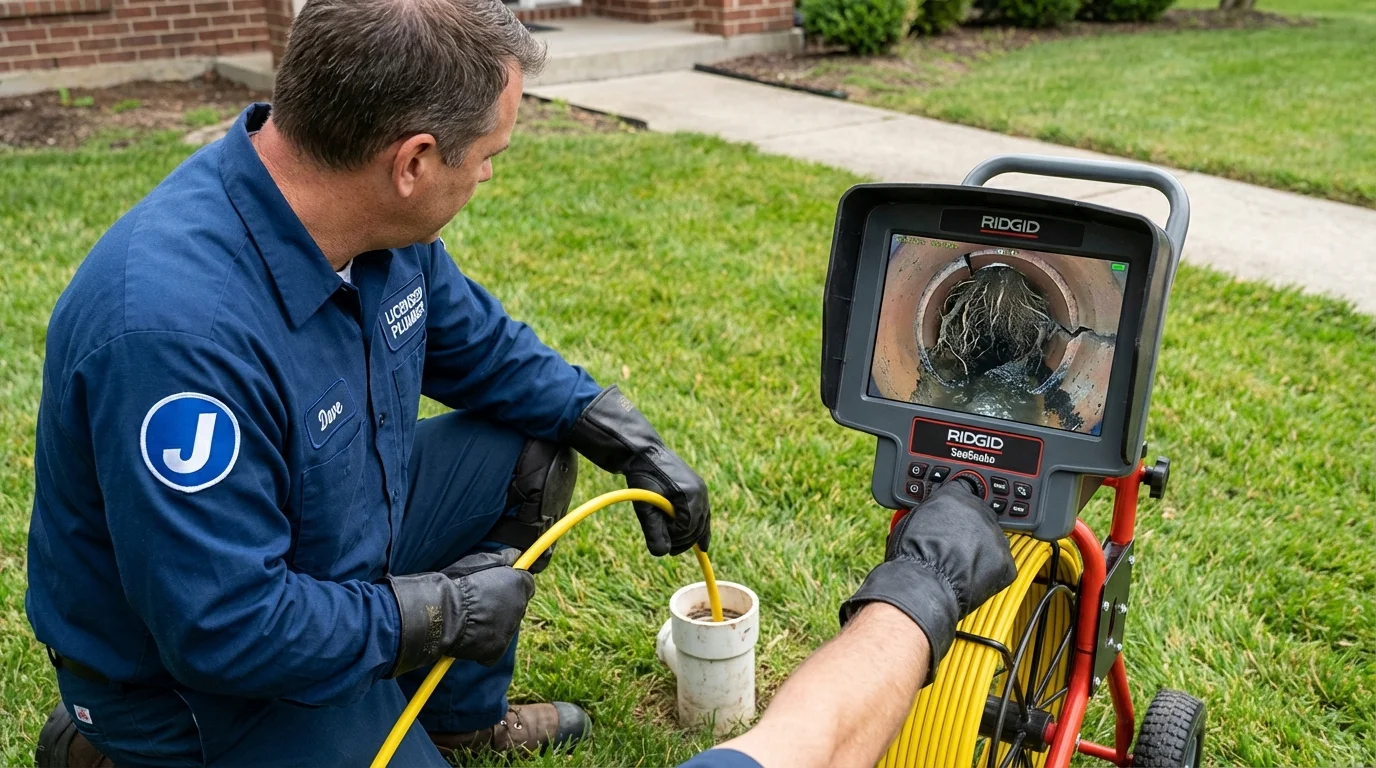 Sewer camera inspection being performed by Johns Plumbing LLC in Watford City